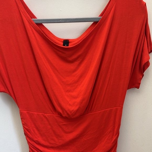 Ing Red Draped Short Sleeve Blouse - Picture 4 of 13